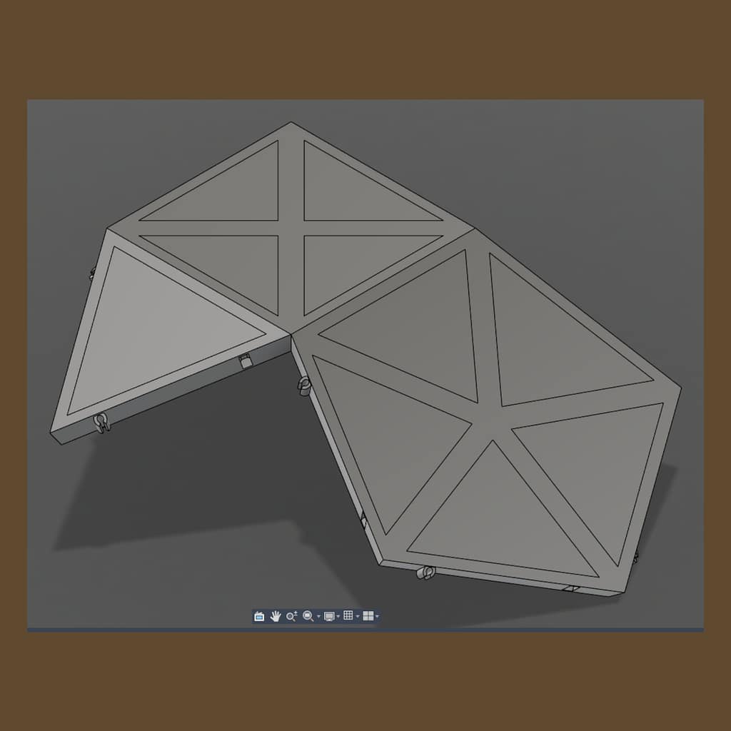Models used for the hanging lamp shaped like a Rhombicosidodecahedron used for lighting.