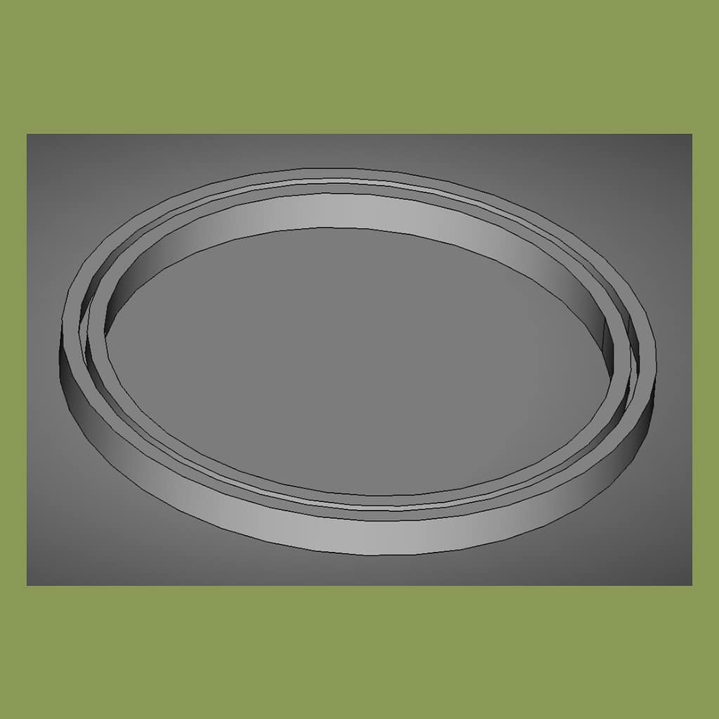 The model for the upper ring of a Voronoi diagram based shade of a wall lamp used for lighting.